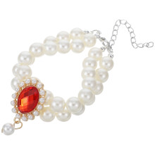 2Pcs Durable Necklace Collar Double Layer Pearl Charm