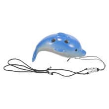 2Pcs Beginner Ceramic Ocarina Music Instrument Dark Blue for Children