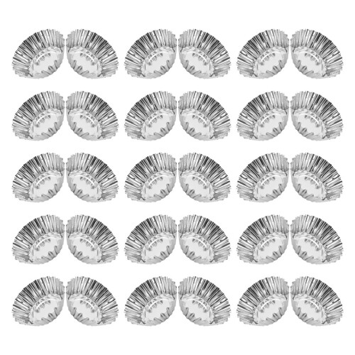 60Pcs Stainless Steel Mini Cupcake Molds Durable Reusable Baking Cups