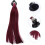 2Pcs Red Braid Wig Motorbike Accessory Stylish Decoration 9