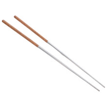 5Pairs Stainless Steel Wood Hot Pot Chopsticks Long Handle Kitchen Use