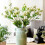 2 Pcs Realistic Artificial Flower Bunches For Wedding Home Decor Beige 10
