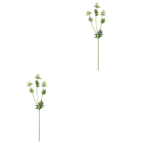 2 Pcs Realistic Artificial Flower Bunches For Wedding Home Decor Beige 2