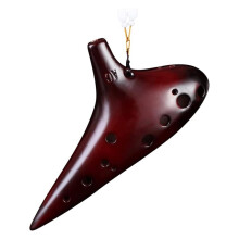 Ocarina Alto C 12 Hole Ceramic Musical Instrument for Beginners Adults Kids with Clear Warm Sound