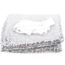 5Pcs Silver Sequin Backdrop Curtains Elegant Glitter Party Decoration