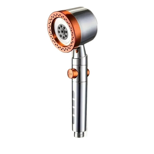 Pressure 5Mode Handheld Shower Head Water Saving OneButton Flow Control Orange Set