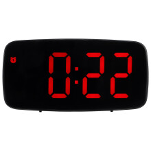 5Pcs Black LED Alarm Clock Large Display Digital Table Clock