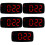 5Pcs Black LED Alarm Clock Large Display Digital Table Clock 6