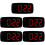 5Pcs Black LED Alarm Clock Large Display Digital Table Clock 5