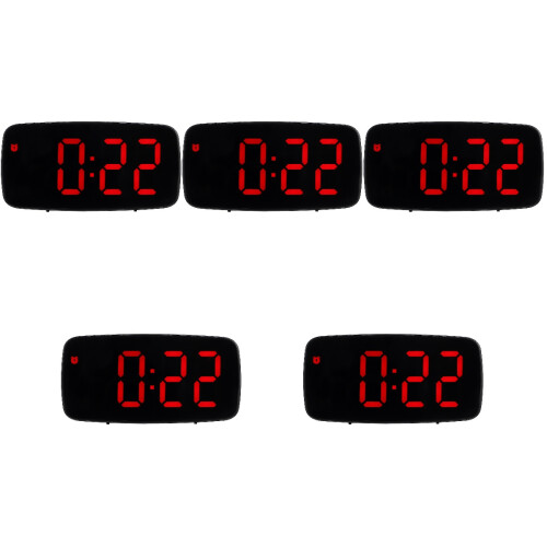 5Pcs Black LED Alarm Clock Large Display Digital Table Clock 2