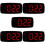 5Pcs Black LED Alarm Clock Large Display Digital Table Clock 7