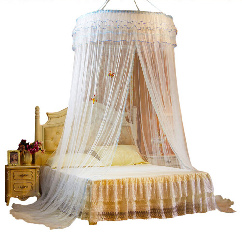 1Pc White Lace Bed Netting Mosquito Dome Net Lightweight Bed Canopy