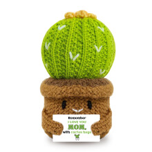 Crochet Cactus Mom Gift with Love Message Card Handmade Birthday and Mothers Day Present