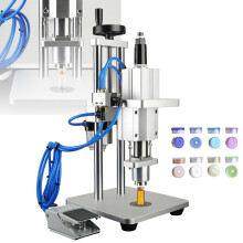 Pneumatic Vial Crimping Machine 13mm 15mm 20mm Caps Speed Sealing Foot Pedal Adjustable Height