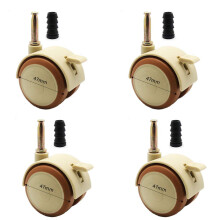 2 Inch Rubber Swivel Caster Wheels for Crib, Silent Double Wheel Set of 4 with Brake Lock and Floor Protection