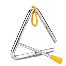 8 Inch Steel Triangle Percussion Instrument with Beater for School Students and Classroom Use
