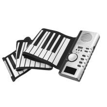 Professional 61 Keys Roll Up Electronic Keyboard with Builtin Speaker and MIDI Function