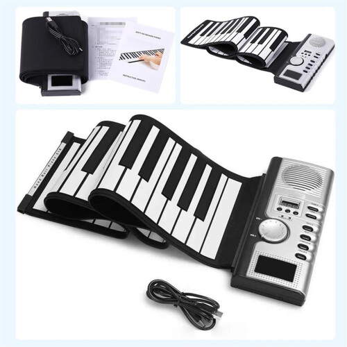 Professional 61 Keys Roll Up Electronic Keyboard with Builtin Speaker and MIDI Function 2