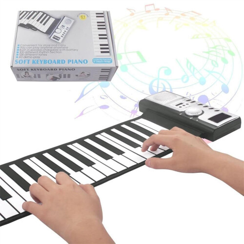 Professional 61 Keys Roll Up Electronic Keyboard with Builtin Speaker and MIDI Function 1