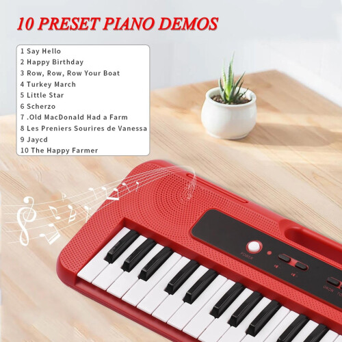 37 Key Portable Electronic Keyboard with Microphone, Split Mode, Dual Timbre, Beginner Friendly 1