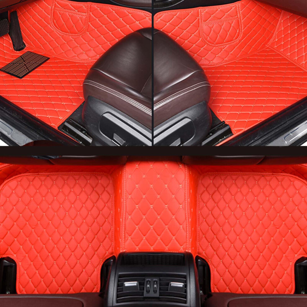 Floor Mats For Mercedesbenz Cla 20202024 Allweather Leather Nonslip Full Set With Storage Pockets Red 9169991923079