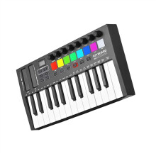 MIDI Keyboard Controller 25 Key with Drum Pads, Dual Timbre Layering for Music Production
