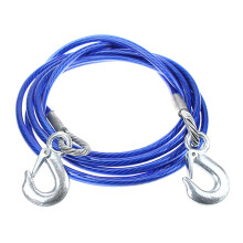 Heavy Duty Tow Rope 4m 5 Ton Steel Wire Cable with Hooks for Car and SUV Recovery