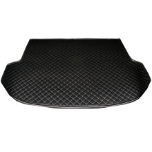 Car Boot Mat for Land Rover Discovery Sport 7 Seats, Size B Black Boot Liner with Black Stitching
