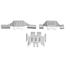Protetor de chassi resistente à ferrugem para carros RC, em aço inoxidável, com construção durável e proteção anticolisão. Fácil de usar.