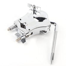 Drum Clamp, Adjustable 360 Rotating Tom Drum Holder Bracket Chrome Finish Easy Mount for Floor Tom Snare and Percussion Hardware Durable and Versati