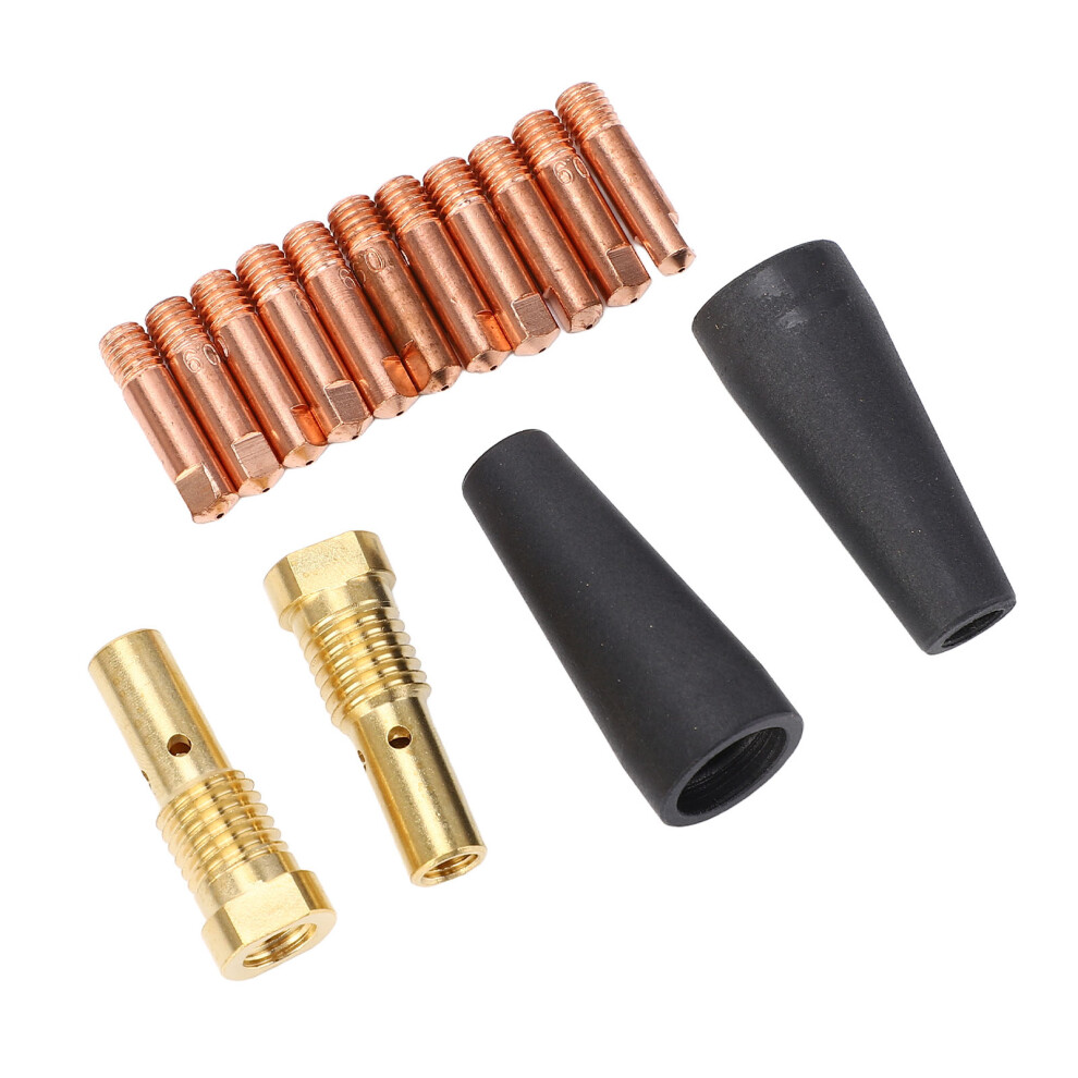 15-Piece Welding Nozzle Tip Kit For Mig Gasless Welders Copper Brass 7901384935250