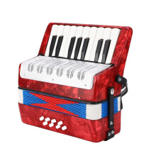 Accordion 17 Key 8 Bass Concertina for Beginners with Warm Tone Lightweight Red Design