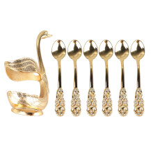 Elegant Swan Shape Spoon Holder Decorative Swan Base Holder Stainless Steel Mirror Polished Cutlery Organizer Durable Alloy Set Ergonomic Design Easy