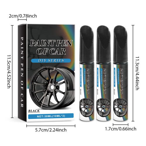 Penna per ritocchi della vernice dell'auto da 10 ml x 3 - Nero graffio 1