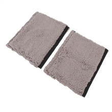 2 piezas de almohadilla para reposabrazos de piel de oveja felpa 33x26cm gris