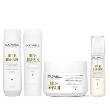 Goldwell Dualsenses Rich Repair Shampoo 250ml, Conditioner 200ml, 60sec Treatment 200ml, Serum Spray 150ml