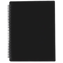 A4 Music Sheet Binder with Treble Clef Design, 40 NonGlare Pages, Spiral Flat Binding, Black Cover