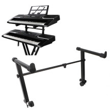 Adjustable Keyboard Stand Extension 42–75cm, Two‑Stage L‑Shaped Adapter for Enhanced Piano Stability