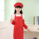 3 Piece Kids Apron Chef Hat Set, Red Black White, Polyester, Comfortable 5