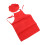 3 Piece Kids Apron Chef Hat Set, Red Black White, Polyester, Comfortable 16