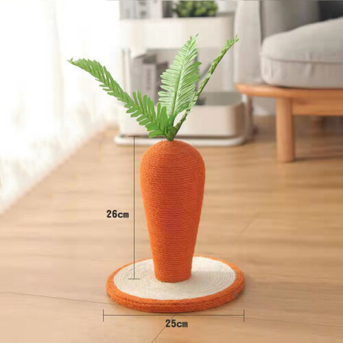 Vivid Carrot Shape Cat Scratch Post – Soft, Durable Sisal Mat 2