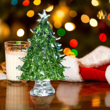 (Green, -) Albero natale cristallo, mini statua centro tavola, decorazione festa