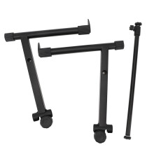 Adjustable Two Tier Piano Keyboard Stand with L Shape Extension Adapter, Stable Dual Rack 42‑75cm