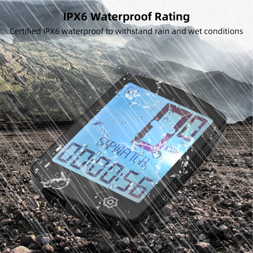 Wireless Bike Computer with 3.0-inch Display, IPX6 Waterproof, 5 Languages 2