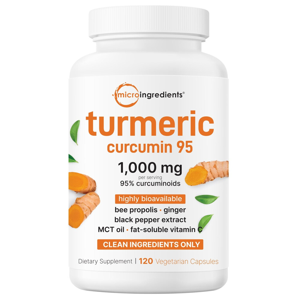 Micro Ingredients Turmeric Curcumin 1,000Mg | 95% Curcuminoids With Pepper & Mct Oil For Ultimate Absorption, No Filler, No Gmo Black