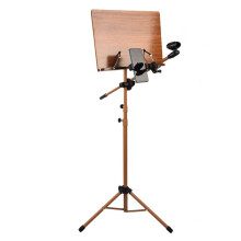 Adjustable Bamboo Sheet Music Stand, Foldable DualPurpose Design, Stable and Lightweight Setup