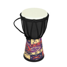 African Hand Drum 4 Inch Goat Skin Mini Djembe with Handmade Patterns for Authentic African Percussion