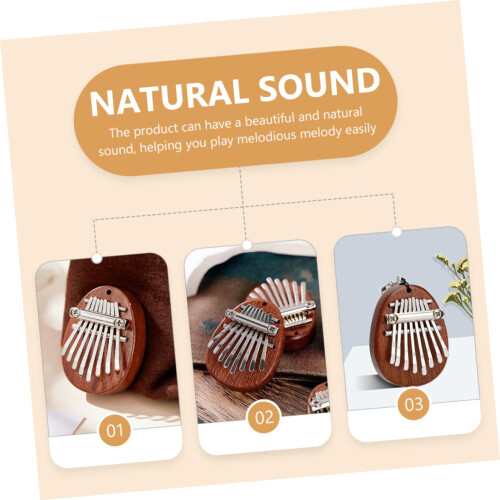 Mini Kalimba Thumb Piano with Clear Melodic Tone, Solid Wood Build, Arc Shape for Beginners 1