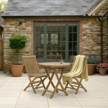 Charles Bentley Pair of Solid Wooden Teak Outdoor Folding Garden Patio Chairs