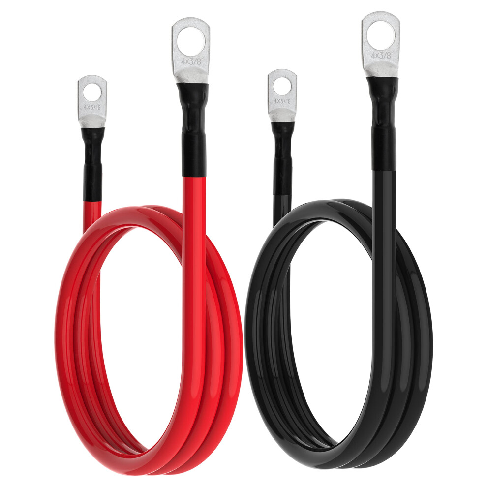 5 Awg Battery Cables 2Ft Heavy Duty Power Inverter Wiring Kit With Copper Lugs For Rv Solar Marine 9169991026961